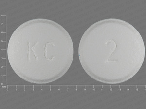 White Round pill with imprint 2;KC — Pitavastatin 2 mg (view 2)