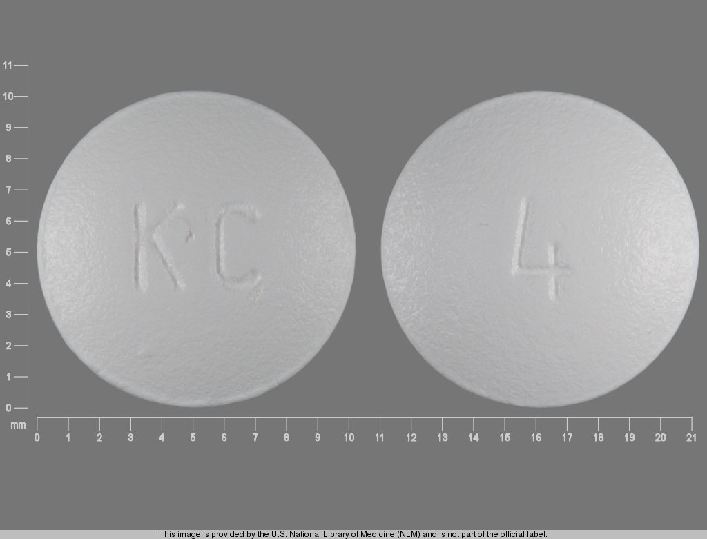 White Round pill with imprint 4;KC — Livalo Pitavastatin calcium 4.18 mg; (view 2)