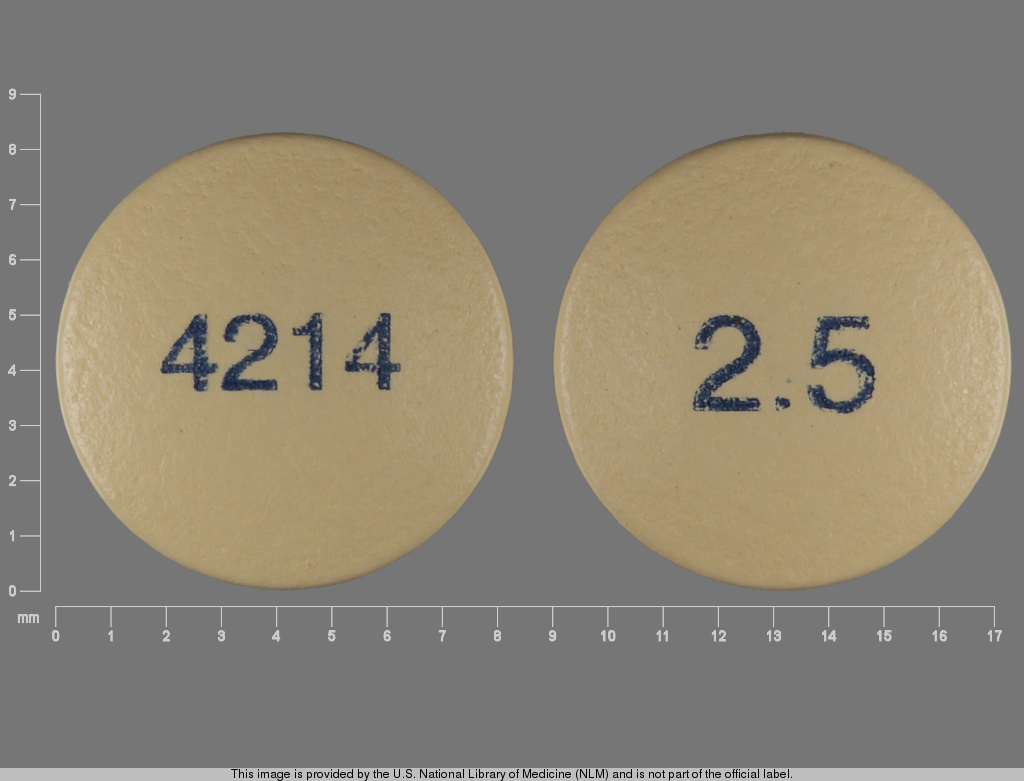 Yellow Round pill with imprint 2;5;4214 — Onglyza Saxagliptin hydrochloride 2.5 mg; (view 2)