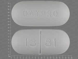 White Oval pill with imprint DAYPRO;13;81 — Oxaprozin 600 mg (view 2)