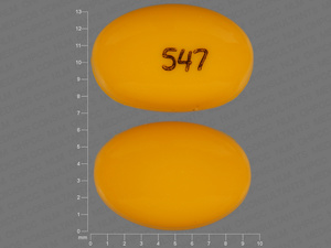 Yellow Capsule pill with imprint 547 — Calcitriol Calcitriol 0.25 ug; (view 2)