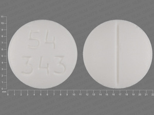 White Round pill with imprint 54;343 — Prednisone Prednisone 50 mg; (view 2)