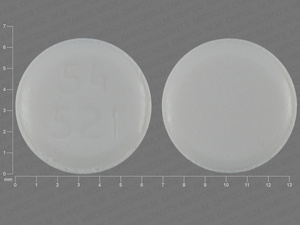 White Round pill with imprint 54;521 — Cilostazol Cilostazol 50 mg; (view 2)