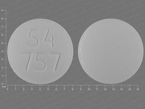 White Round pill with imprint 54;757 — Cilostazol Cilostazol 100 mg; (view 2)
