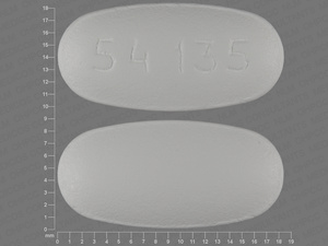 White Oval pill with imprint 54;135 — Mycophenolate mofetil Mycophenolate mofetil 500 mg; (view 2)