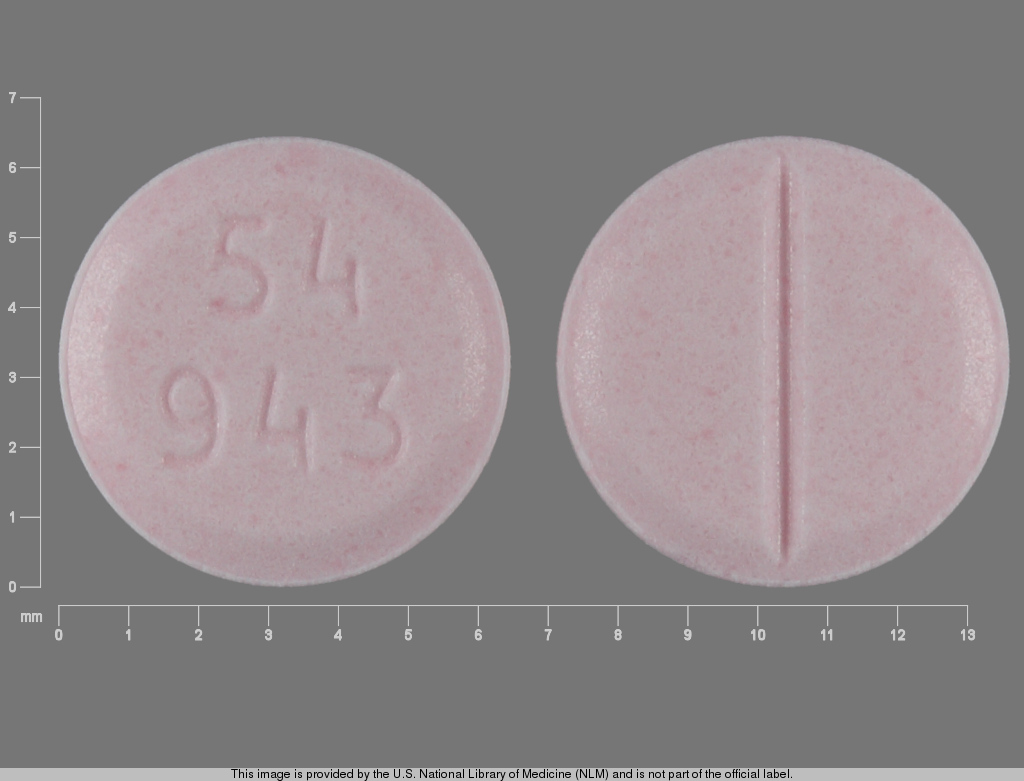 Pink Round pill with imprint 54;943 — Dexamethasone (view 2)