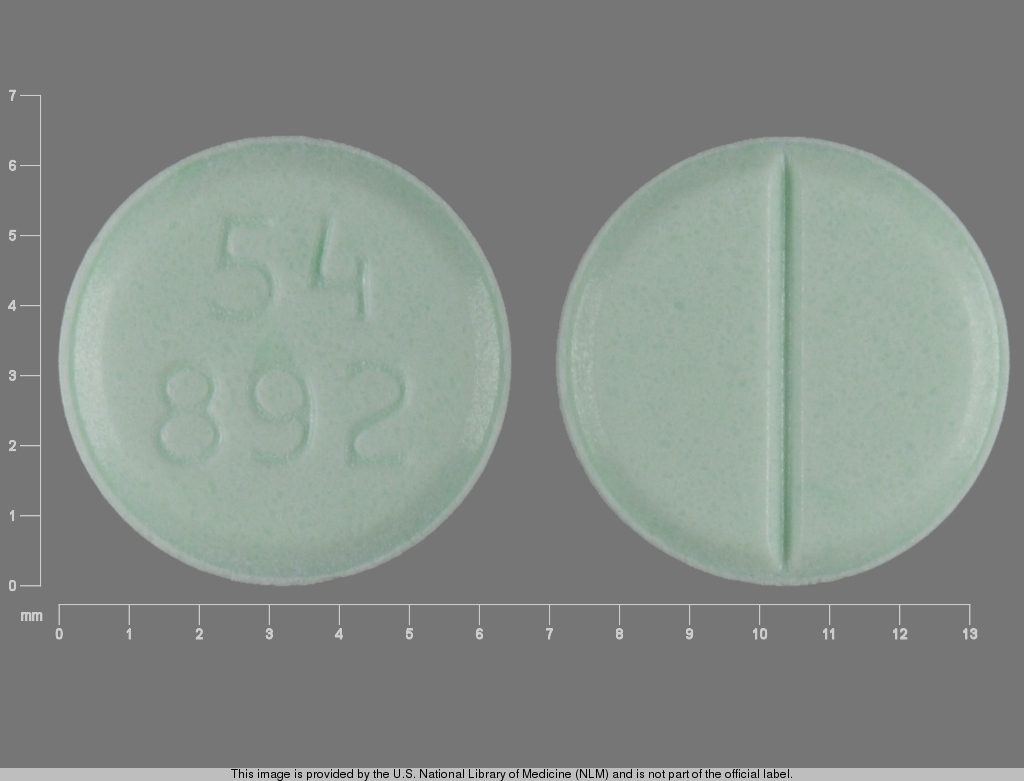 Green Round pill with imprint 54;892 — Dexamethasone (view 3)