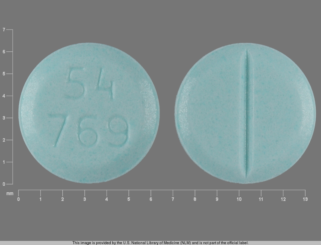 Turquoise Round pill with imprint 54;769 — Dexamethasone (view 2)