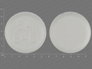 White Round pill with imprint 54;840 — Furosemide Furosemide 20 mg; (view 3)