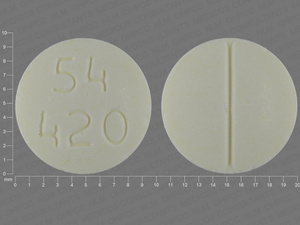 Yellow Round pill with imprint 54;420 — Mercaptopurine Mercaptopurine 50 mg; (view 2)