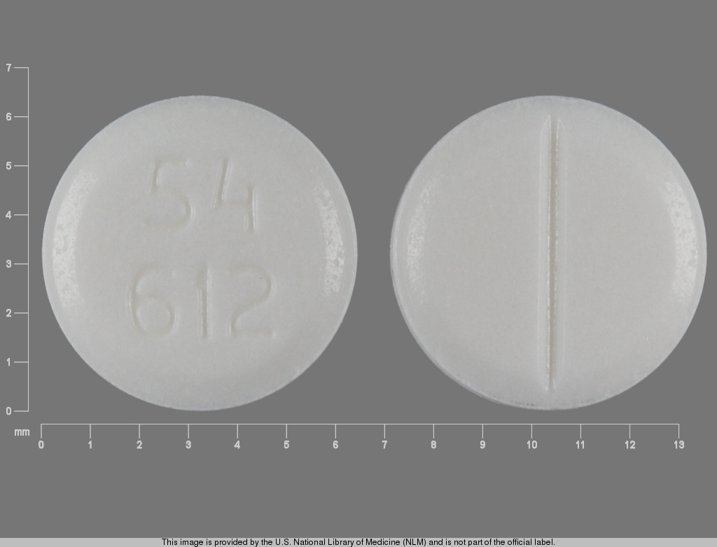 White Round pill with imprint 54;612 — Prednisone Prednisone 5 mg; (view 3)