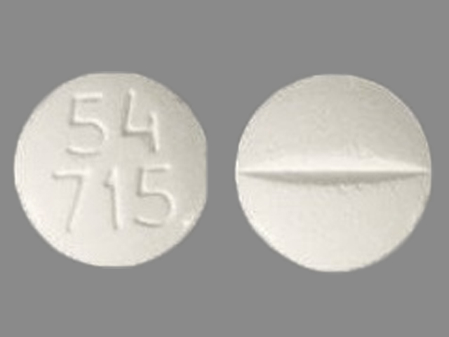 White Round pill with imprint 54;715 — Perindopril erbumine 8 mg (view 2)