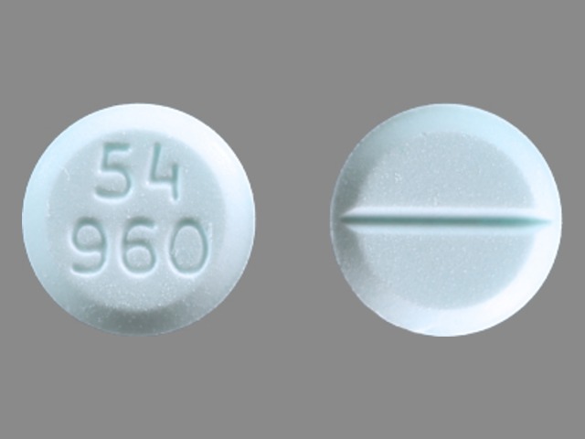 Blue Round pill with imprint 54;960 — Dexamethasone Dexamethasone 0.75 mg; (view 4)
