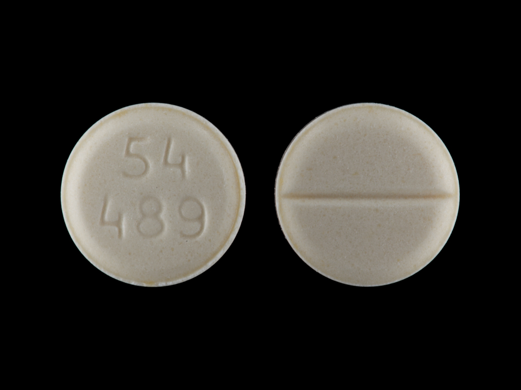 Yellow Round pill with imprint 54;489 — Dexamethasone Dexamethasone 1 mg; (view 3)