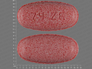 Pink Oval pill with imprint 74;ZE — Erythromycin ethylsuccinate Erythromycin ethylsuccinate 400 mg; (view 2)