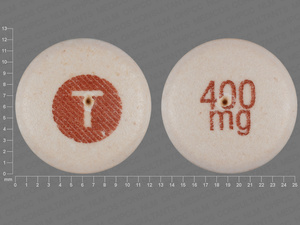 Brown Round pill with imprint T;400;mg — Carbamazepine Carbamazepine 400 mg (view 2)