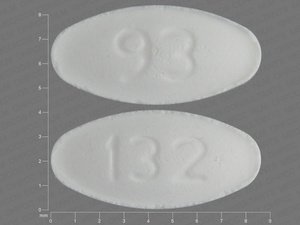 White Oval pill with imprint 93;132 — Lamotrigine Lamotrigine 25 mg; (view 2)
