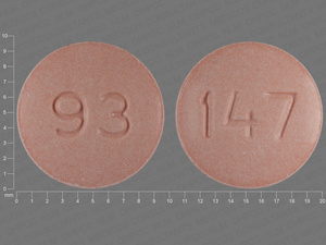 Red Round pill with imprint 93;147 — Naproxen Naproxen 250 mg; (view 3)