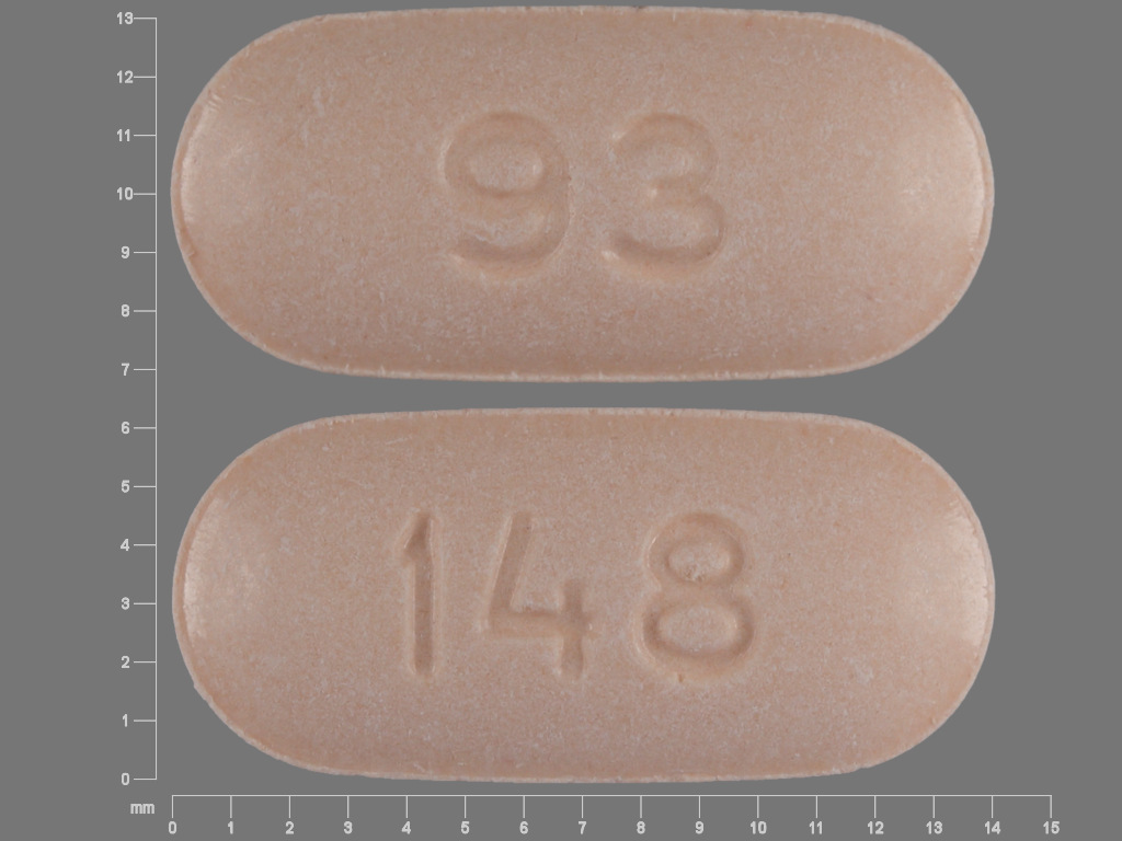 Orange Oval pill with imprint 93;148 — Naproxen Naproxen 375 mg; (view 2)