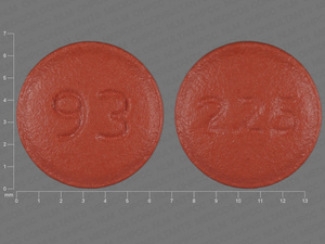 Red Round pill with imprint 93;225 — Risperidone Risperidone 0.5 mg (view 2)