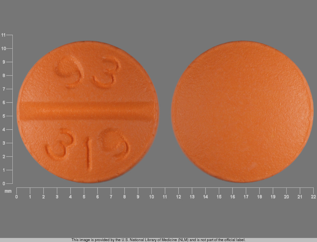 Orange Round pill with imprint 93;319 — Diltiazem hydrochloride 60 mg (view 2)