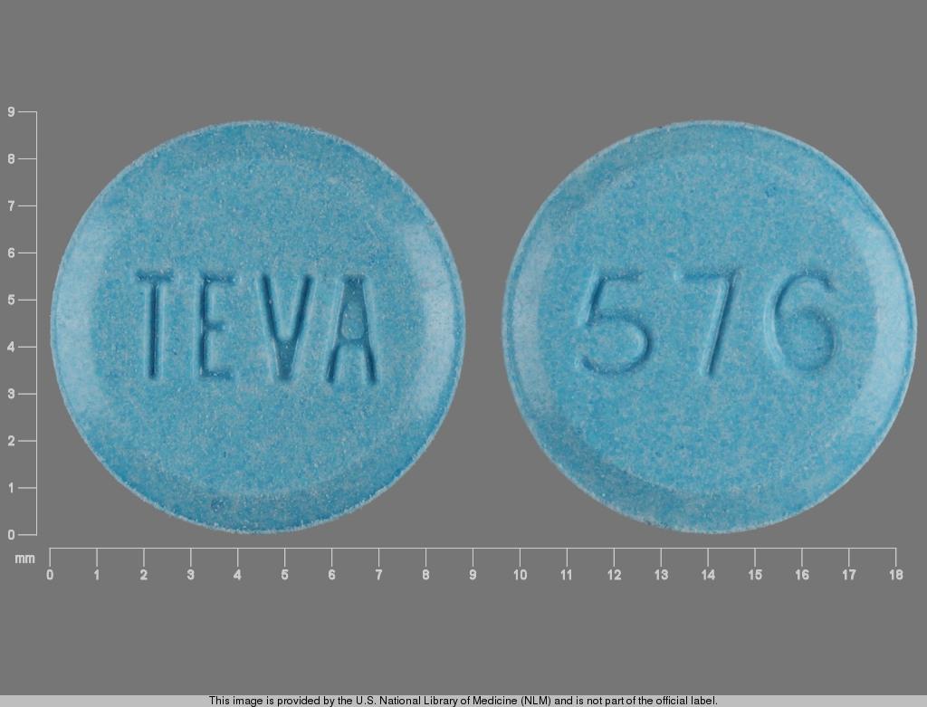Blue Round pill with imprint 576;TEVA — Lovastatin 20 mg (view 2)