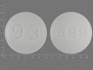 White Round pill with imprint 93;688 — Lamotrigine Lamotrigine 5 mg; (view 2)