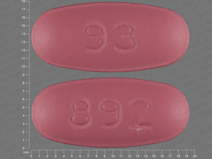 Pink Oval pill with imprint 93;892 — Etodolac Etodolac 400 mg; (view 2)