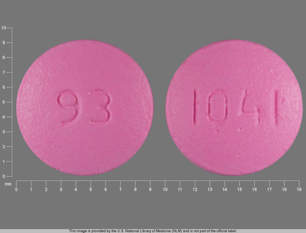 Pink Round pill with imprint 93;1041 — Diclofenac sodium 100 mg (view 3)