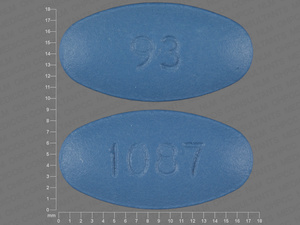 Blue Oval pill with imprint 93;1087 — Cefaclor Cefaclor 500 mg; (view 2)