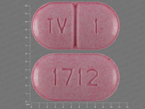 Pink Oval pill with imprint TV;1;1712 — Warfarin sodium Warfarin sodium 1 mg; (view 2)