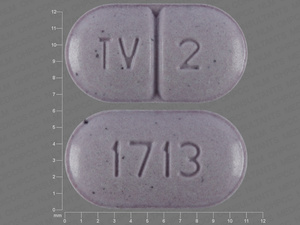 Purple Oval pill with imprint TV;2;1713 — Warfarin sodium Warfarin sodium 2 mg; (view 2)
