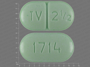 Green Oval pill with imprint TV;2;1;2;1714 — Warfarin sodium Warfarin sodium 2.5 mg; (view 2)