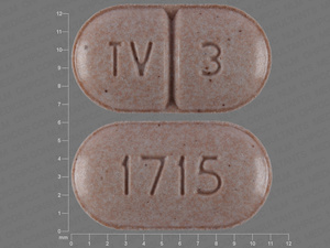 Brown Oval pill with imprint TV;3;1715 — Warfarin sodium Warfarin sodium 3 mg; (view 2)