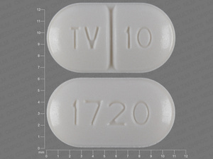 White Oval pill with imprint TV;10;1720 — Warfarin sodium Warfarin sodium 10 mg; (view 2)