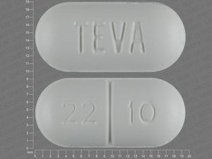 White Oval pill with imprint TEVA;22;10 — Sucralfate Sucralfate 1 g; (view 2)