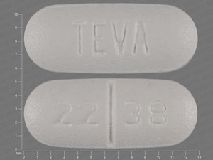White Oval pill with imprint 22;38;TEVA — Cephalexin Cephalexin 250 mg; (view 2)