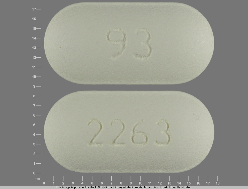 White Oval pill with imprint 93;2263 — Amoxicillin 500 mg (view 2)