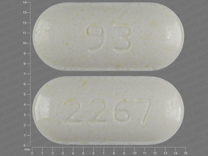 White Oval pill with imprint 93;2267 — Amoxicillin Amoxicillin 125 mg; (view 2)