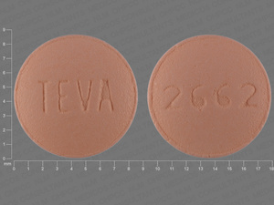 Orange Round pill with imprint TEVA;2662 — Famotidine Famotidine 10 mg; (view 2)