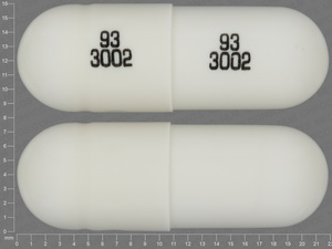 White Capsule pill with imprint 93;3002;93;3002 — Quinine sulfate Quinine sulfate 324 mg; (view 2)