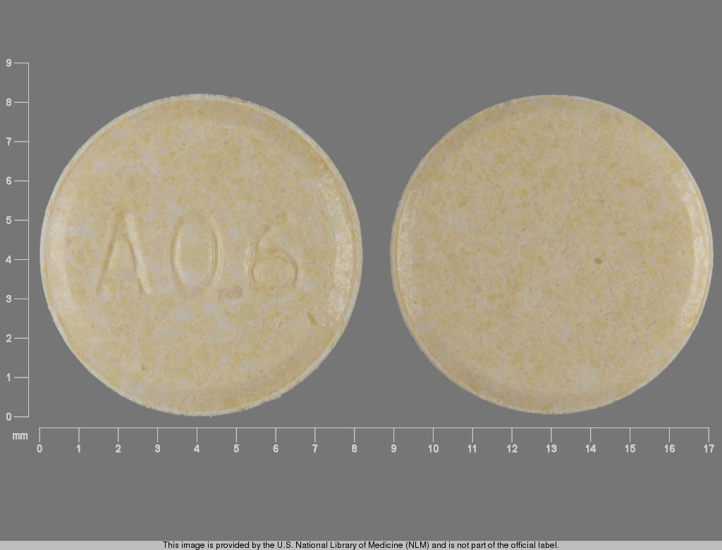 Yellow Round pill with imprint A06 — Clozapine 25 mg (view 2)