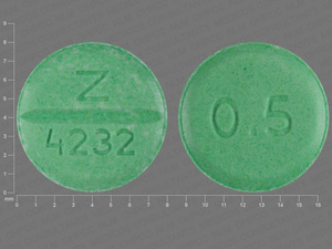 Green Round pill with imprint 0;5;Z;4232 — Bumetanide Bumetanide 0.5 mg; (view 2)