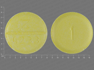 Yellow Round pill with imprint 1;Z;4233 — Bumetanide Bumetanide 1 mg; (view 2)