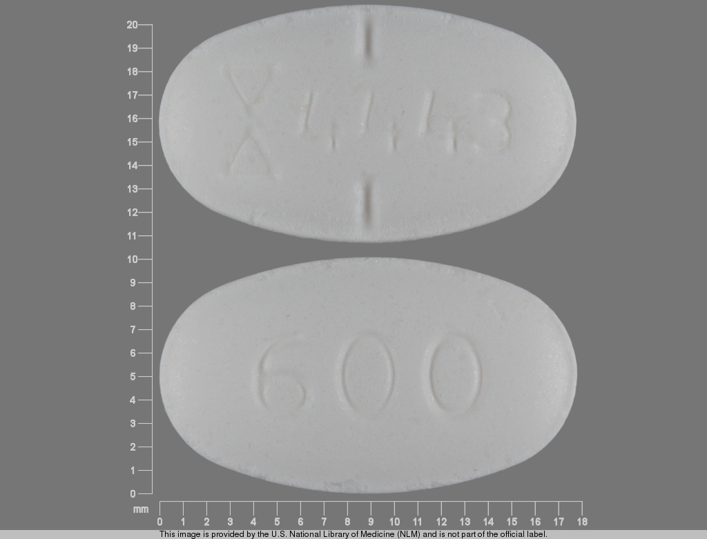 White Oval pill with imprint 4443;600 — Gabapentin 600 mg (view 2)