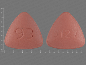 Pink Triangle pill with imprint 93;5127 — Benazepril hydrochloride Benazepril hydrochloride 40 mg; (view 2)