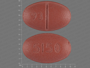 Pink Oval pill with imprint 5150;93 — Moexipril hydrochloride Moexipril hydrochloride 15 mg; (view 2)