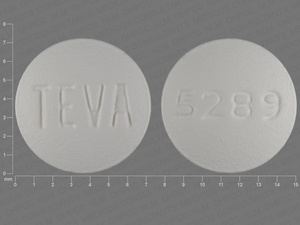 White Round pill with imprint TEVA;5289 — Voriconazole Voriconazole 50 mg; (view 2)