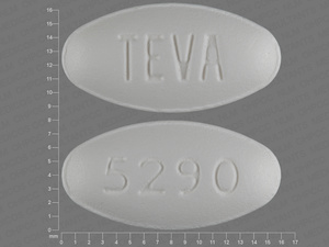 White Oval pill with imprint TEVA;5290 — Voriconazole Voriconazole 200 mg; (view 2)