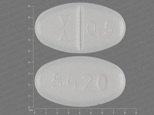 White Oval pill with imprint 0;5;5420 — Cabergoline Cabergoline 0.5 mg; (view 2)